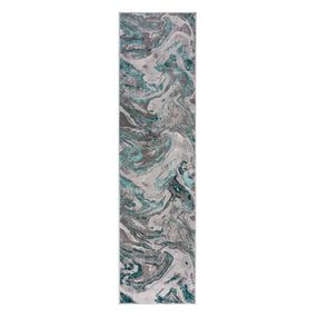 Sivo-modrý behúň Flair Rugs Marbled, 80 x 300 cm