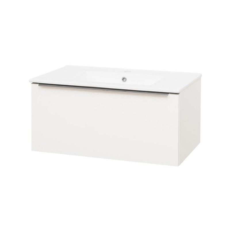 MEREO - Mailo, kúpeľňová skrinka s keramickým umývadlom 81 cm, biela CN516