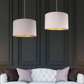 Euluna Stropné svietidlo Roller Ø 60 cm, biela/zlatá, Obývacia izba / jedáleň, syntetické vlákno-textil, E27, 40W, K: 30cm