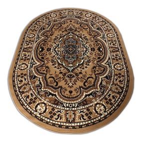 DomTextilu Oválny vintage koberec hnedej farby 38600-181601