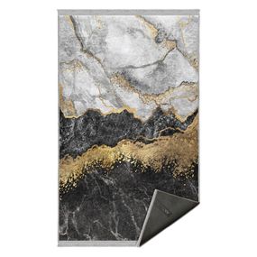 Čierno-biely prateľný koberec behúň 80x200 cm – Mila Home