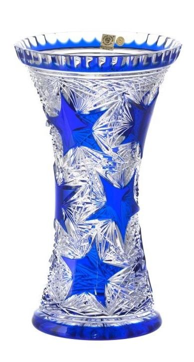 Krištáľová váza Stella, farba modrá, výška 305 mm