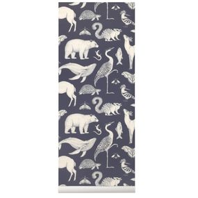 ferm LIVING Tapeta Katie Scott Animals Dark Blue