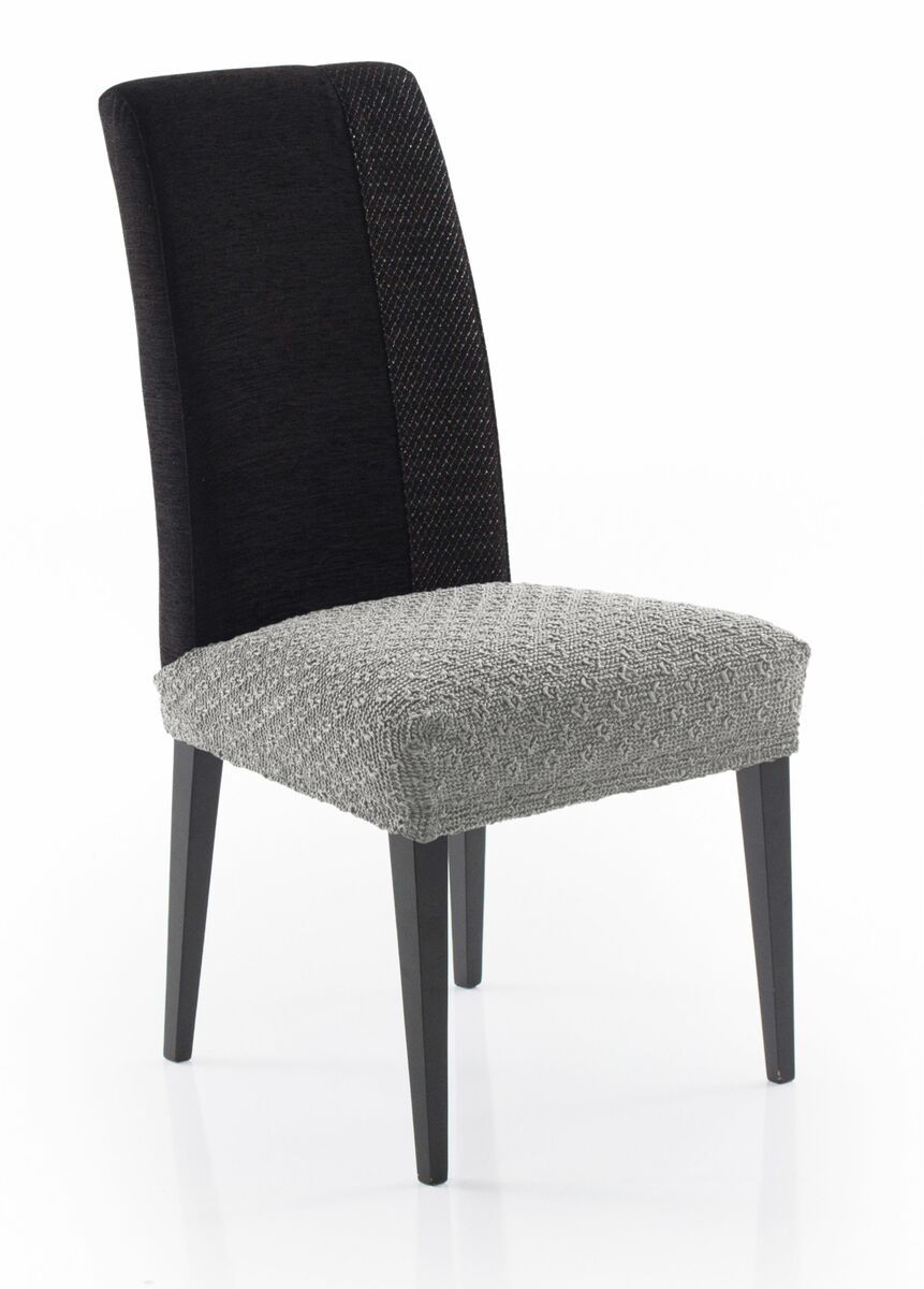 Poťah elastický na sedák stoličky, MARTIN, svetlosivá, komplet 2 ks,