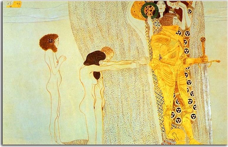 Klimt Obraz The Beethoven Frieze: The Longing for Happiness. Left wall zs16804