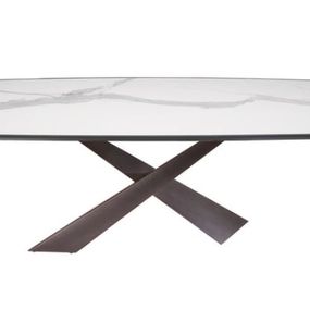 RIFLESSI - Rozkladací stôl LIVING s keramicko-drevenou doskou