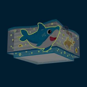 Dalber Little Shark stropné svetlo motív mora 1-pl, Detská izba, plast, E27, 15W, P: 32 cm, L: 30 cm, K: 16.5cm