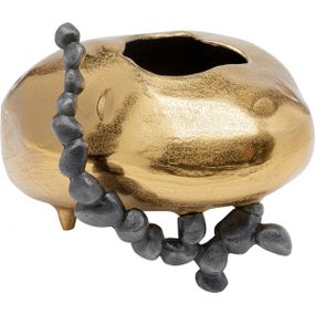 KARE Design Hliníková váza Art Stones - zlatá, 16cm