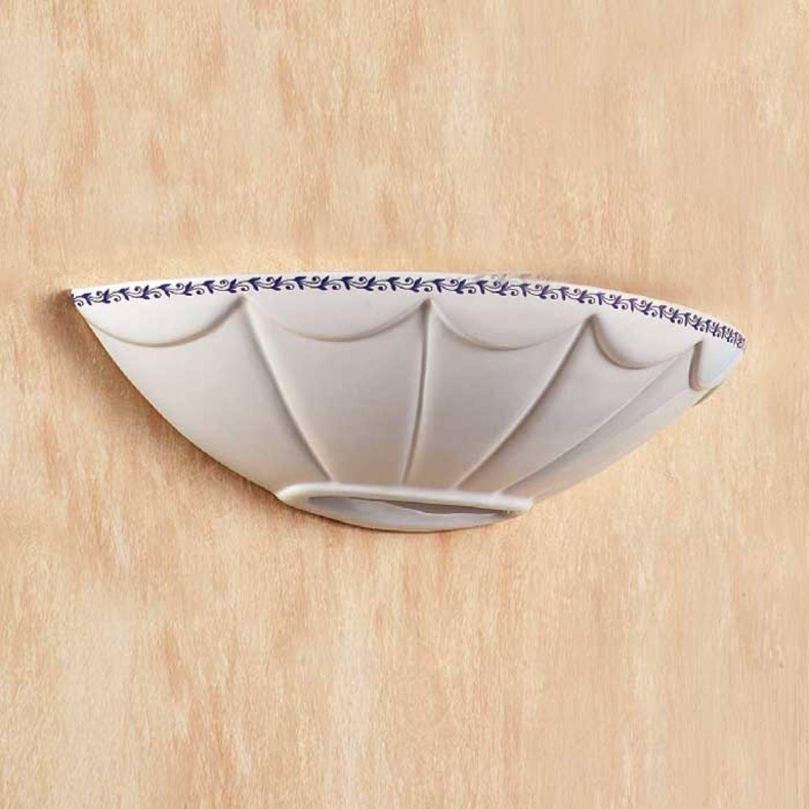 Ceramiche Nástenné svetlo Il Punti polkruhová keramická misa, Chodba, keramika, E27, 100W, L: 37 cm