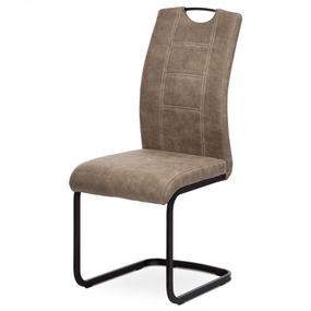 Autronic -  Jedálenská stolička DCL-413 LAN3 lanýžová látka v dekore vintage kože