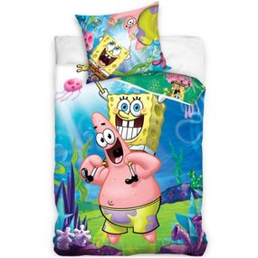 Carbotex · Bavlnené posteľné obliečky SpongeBob a hrátky s Patrikom - 100% bavlna Renforcé - 70 x 90 cm + 140 x 200 cm