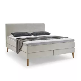 Béžová čalúnená dvojlôžková posteľ 160x200 cm Linea - Meise Möbel
