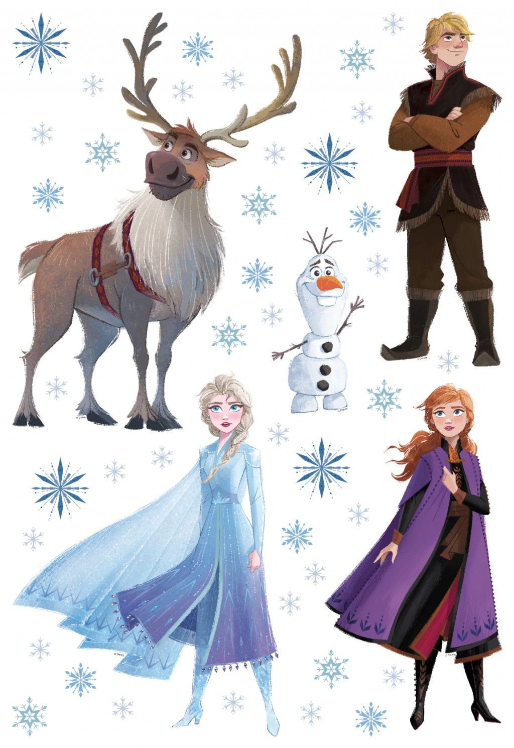 DK 1732 AG Design Samolepiace dekorácie - samolepka na stenu Disney - Frozen, veľkosť 42,5 cm x 65 cm