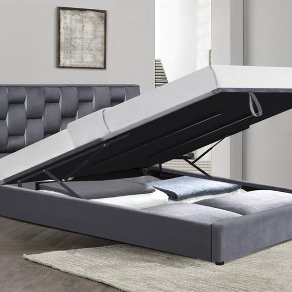 Halmar ANNABEL 160 posteľ s úložným priestorom šedá