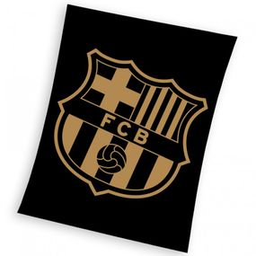 Fotbalová deka FC Barcelona Gradient Black 130x160 cm
