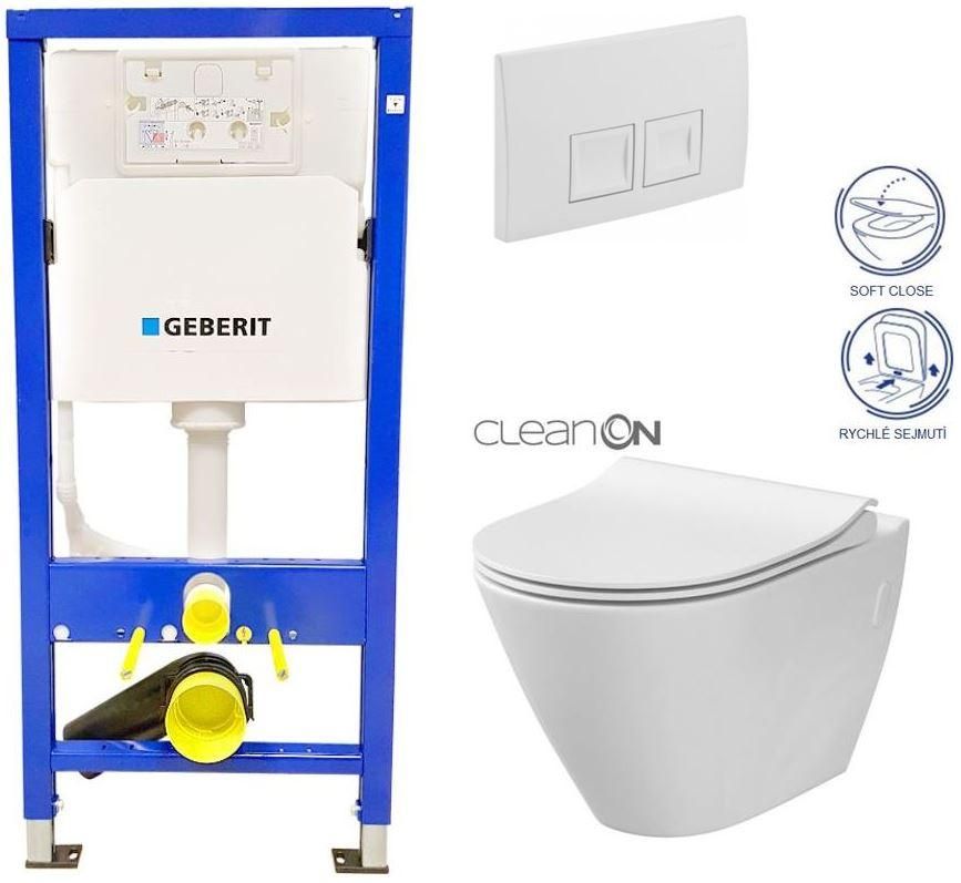 GEBERIT DuofixBasic s bielym tlačidlom DELTA50 + WC CERSANIT CLEANON CITY 458.103.00.1 50BI CI1