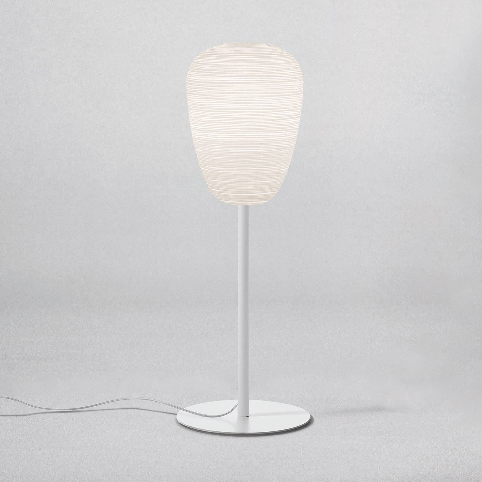 Foscarini Rituals 1 alta stolová lampa, biela, Obývacia izba / jedáleň, sklo ručne fúkané, kov, E27, 57W, K: 79cm