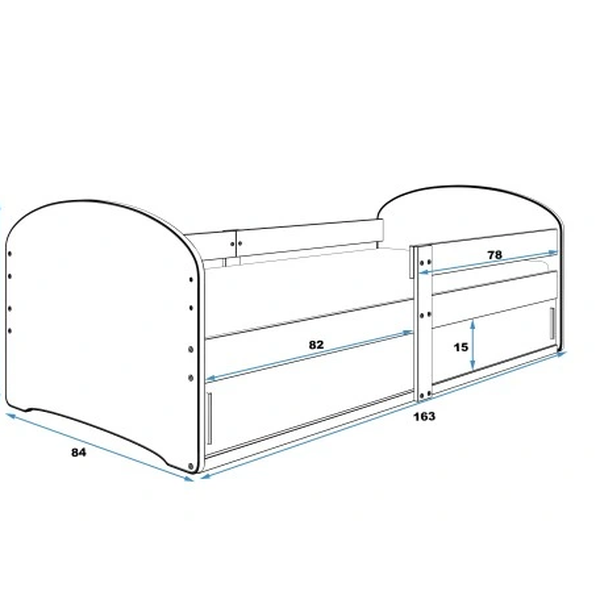 Posteľ LUKI 160x80cm - Borovica - TLAPKOVÁ PATROLA