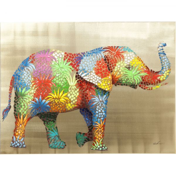 KARE Design Obraz na plátně Flower Elefant 90×120cm