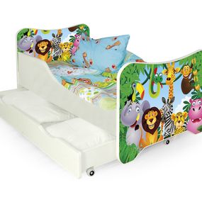 Jednolôžková posteľ Happy Jungle (s roštom a matracom)