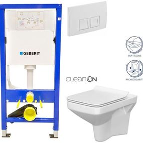 GEBERIT DuofixBasic s bielym tlačidlom DELTA50 + WC CERSANIT CLEANON COMO + SEDADLO 458.103.00.1 50BI CO1