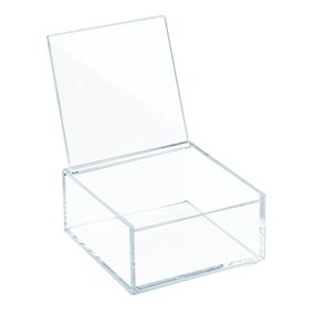 Priehľadný stohovateľný box s vekom iDesign Clarity, 10 x 10 cm