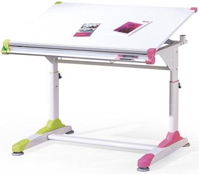 HALMAR Detský rastúci písací stôl Collorido zelený/ růžový