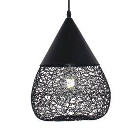 Aluminor Závesná lampa Maroc z ocele, čierna, Obývacia izba / jedáleň, oceľ lakovaná, E27, 12W, K: 36.5cm