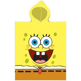 Carbotex · Detské plážové pončo - osuška s kapucňou SpongeBob - 100% bavlna - 50 x 115 cm