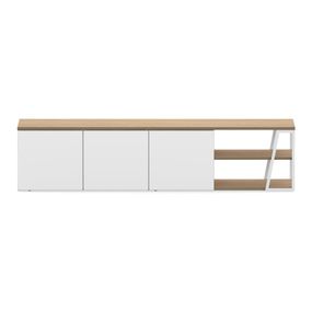 Biely TV stolík v dekore duba 190x45 cm Albi - TemaHome