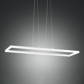 Fabas Luce Závesné LED svietidlo Bard 92 x 32 cm v bielej, Obývacia izba / jedáleň, kov, plast, 52W, P: 92 cm, L: 32 cm