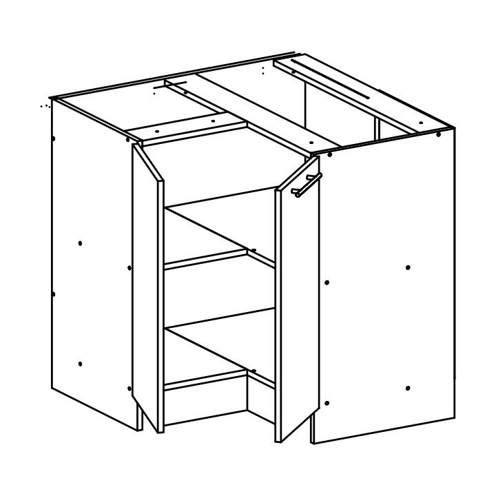 Dolná kuchynská skrinka, rohová Flor S-90N