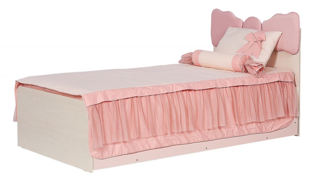 Detská posteľ 100x200 s úložným priestorom chere - breza/ružová