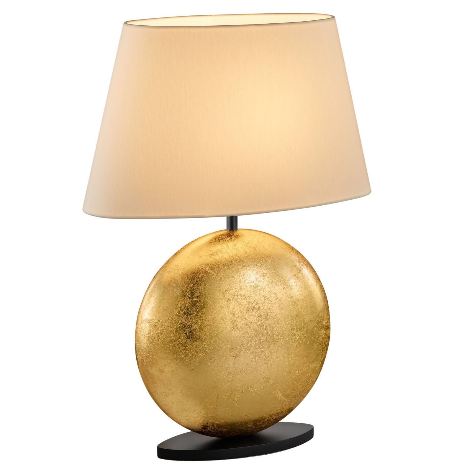 BANKAMP Mali stolová lampa, krémová/zlatá, 51 cm, Obývacia izba / jedáleň, chinc, hliník, E27, 100W, P: 36 cm, L: 16 cm, K: 51cm