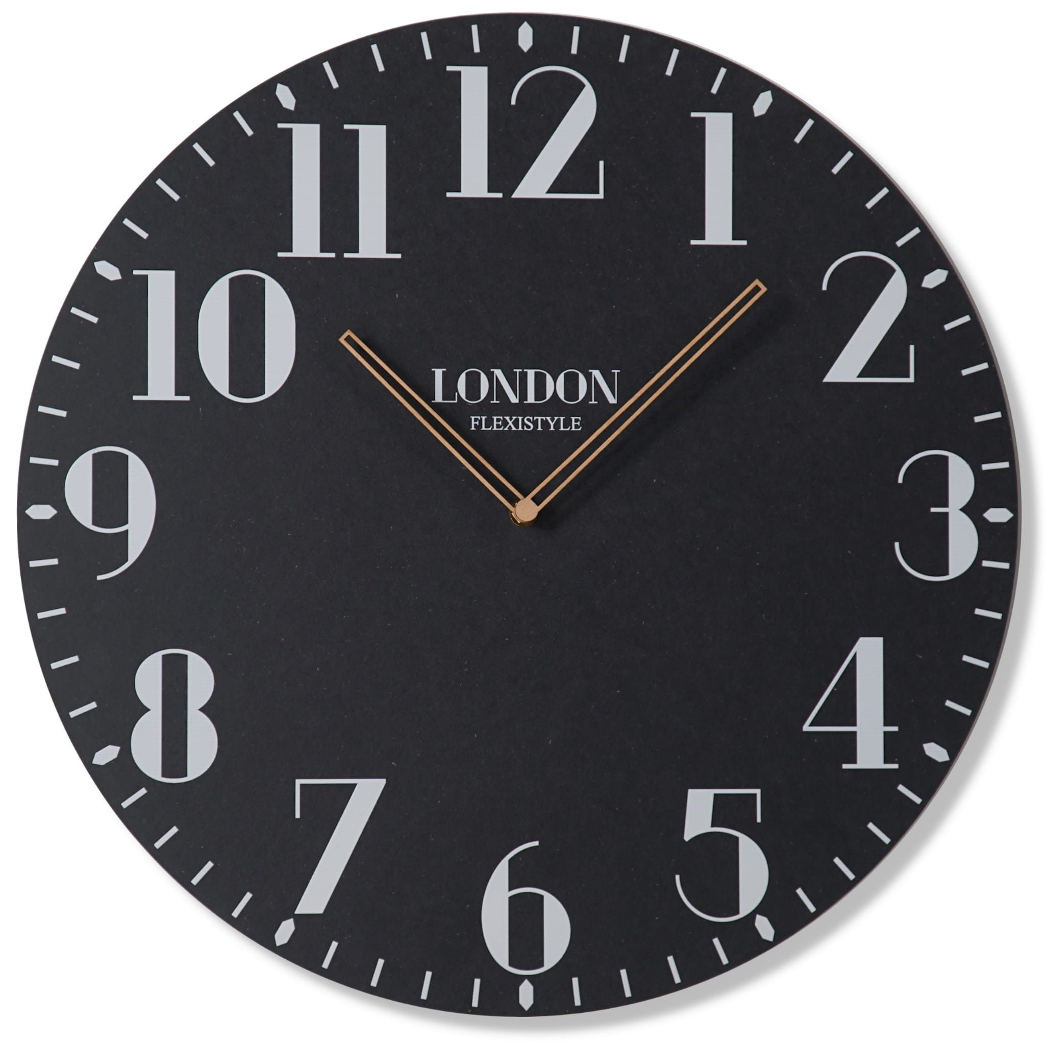 DomTextilu Retro nástenne hodiny v čiernej farbe LONDON RETRO 50cm 16606