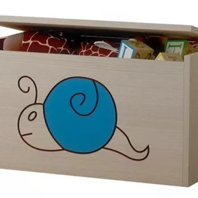 Detská truhla na hračky s výrezom MÉĎA - modrá