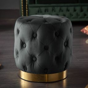 LuxD Dizajnová taburetka Rococo 37 cm čierna