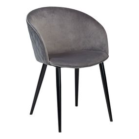 Sivá zamatová jedálenská stolička Dual – DAN-FORM Denmark