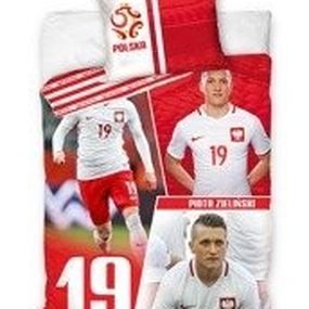 DomTextilu Posteľné obliečky s futbalistom Zielinski 160 x 200  2 časti: 1ks 160x200 + 1ks 70x80 Červená 2 časti: 1ks 160x200 + 1ks 70x80 39603-183441