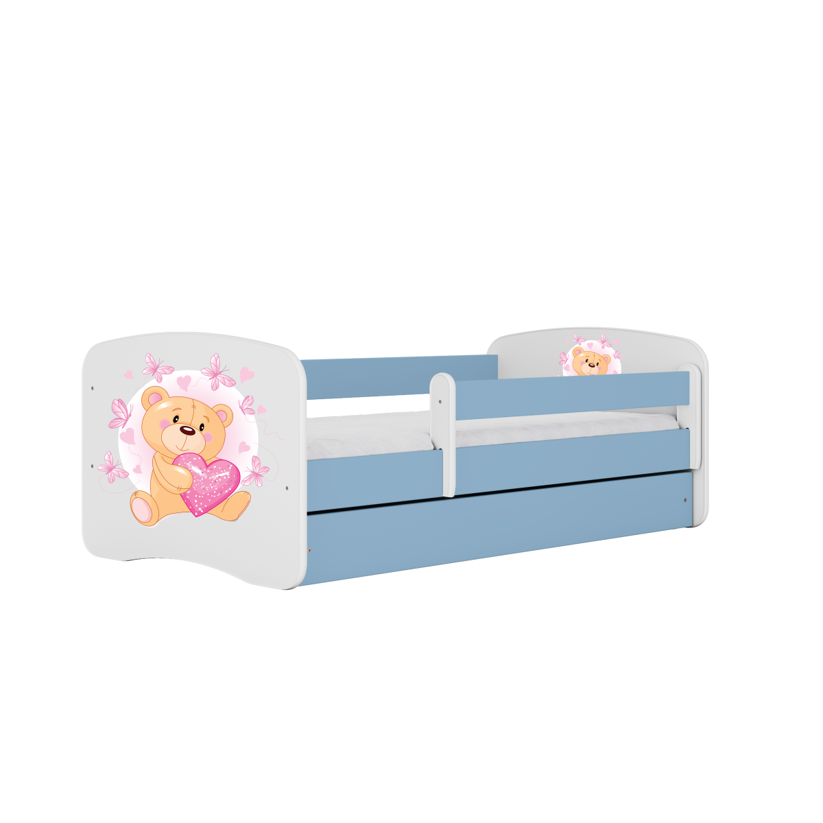 Detská posteľ Babydreams medvedík s motýlikmi modrá