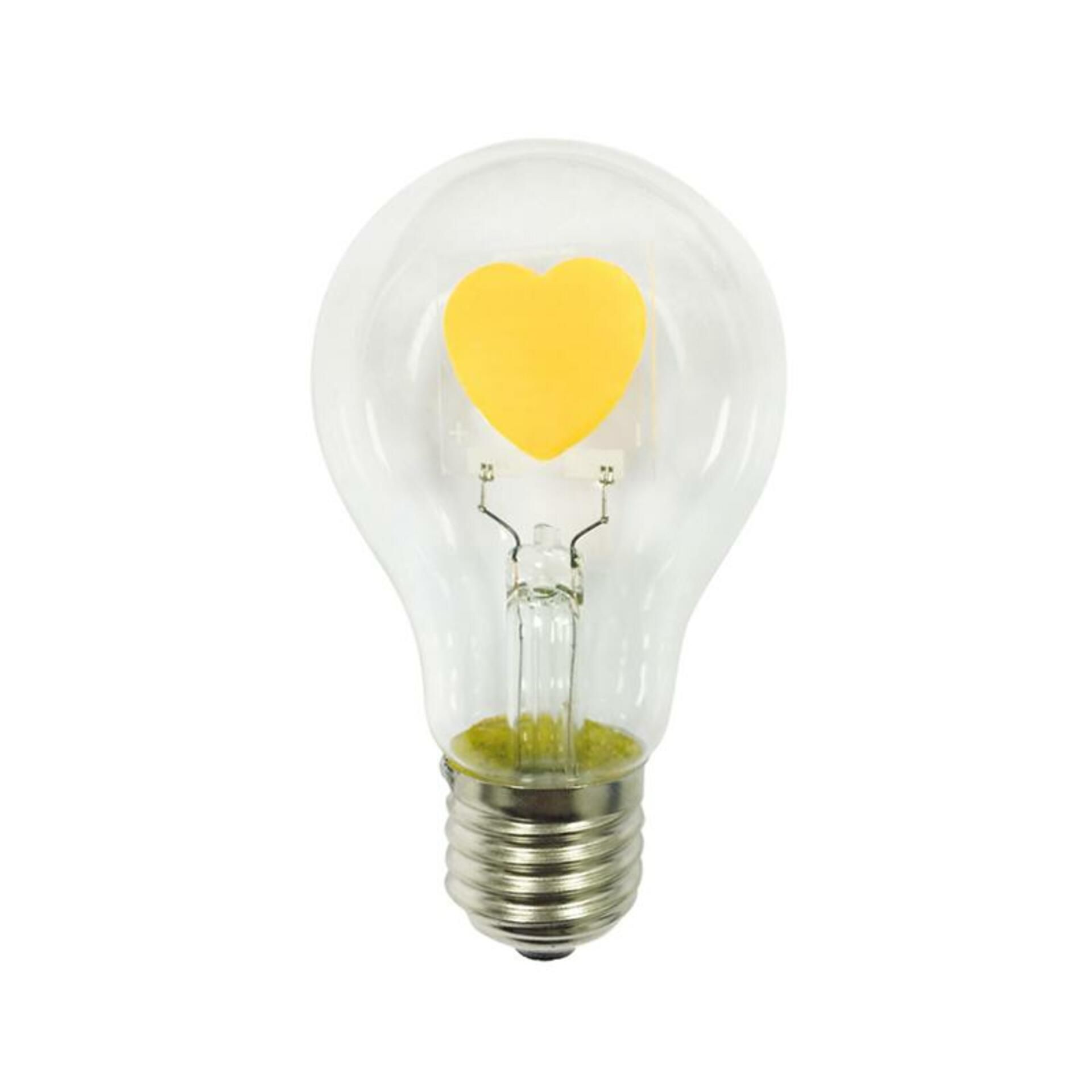 ACA Filament LED žárovka A60 2W Ε27 Heart vlákno ve tvaru srdce