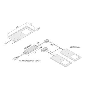 Hera Podhľadové LED svietidlo Eco-Pad F 2x 4000K čierna, Kuchyňa, hliník, plast, 3W, Energialuokka: F, P: 18 cm, L: 6.5 cm, K: 0.55cm