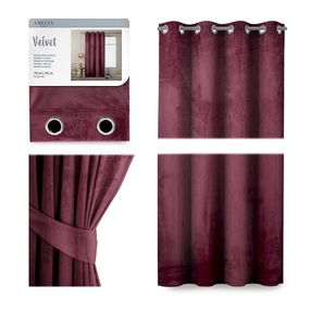 Záves AmeliaHome Velvet 140x245 cm vínový