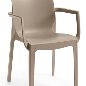 Jedálenská stolička EMMA ARMCHAIR Rojaplast Sivohnedá taupe