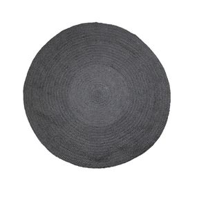 Čierny guľatý koberec z juty Bernard  - Ø120*1cm