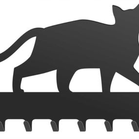 Metal Dekor vešiak na kľúče mačka čierne
