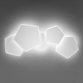 Selène Nástenné LED svietidlo Pleiadi v bielej, 5-pl., Chodba, kov, 75W, L: 87 cm, K: 45cm