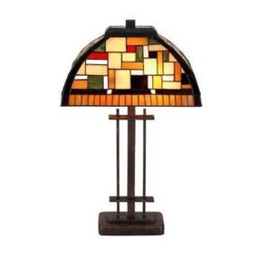Artistar MOSAICA – stolná lampa v štýle Tiffany, Obývacia izba / jedáleň, sklo, kov, E27, 60W, P: 35 cm, L: 35 cm, K: 56cm
