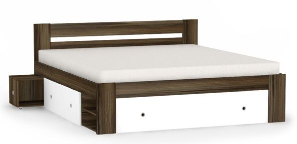 Manželská posteľ rea larisa 180x200cm s nočnými stolíkmi - orech