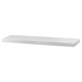 Autronic -  Polička nástenná 90 cm, MDF, farba biely vysoký lesk, baleno v ochranej fólii - P-013 WT